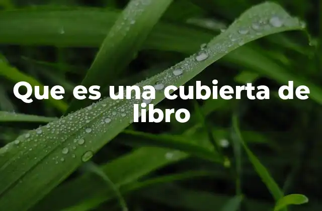 Que es una Cubierta de Libro