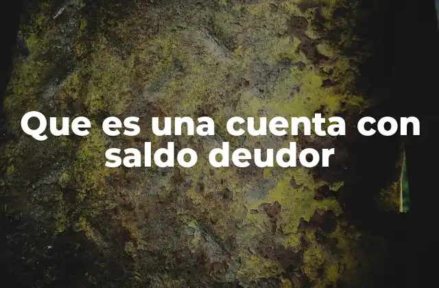 Que es una Cuenta con Saldo Deudor