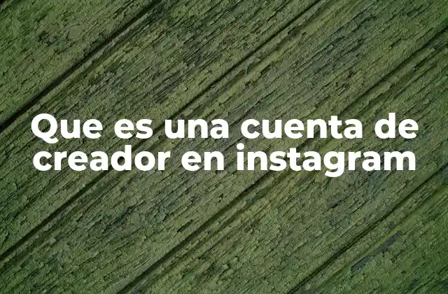 Que es una Cuenta de Creador en Instagram