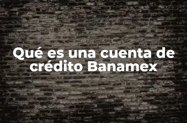 Qué es una Cuenta de Crédito Banamex