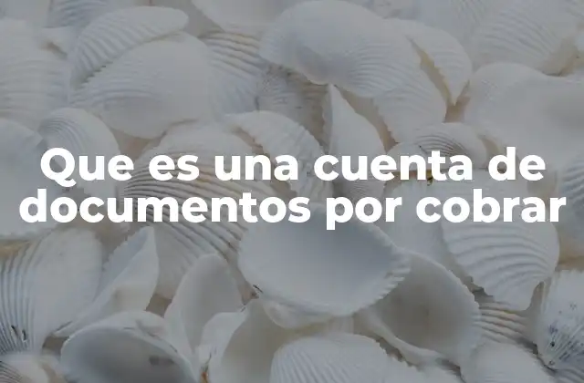 Que es una Cuenta de Documentos por Cobrar