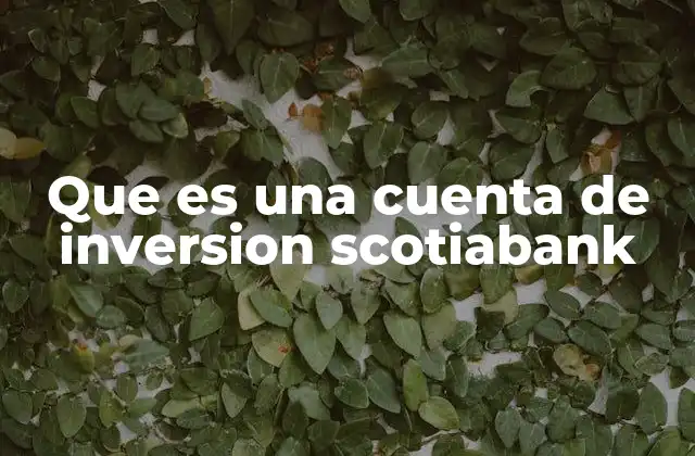 Que es una Cuenta de Inversion Scotiabank 2 Características principales de la cuenta de inversión ScotiaBank