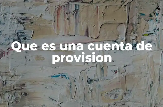 Que es una Cuenta de Provision