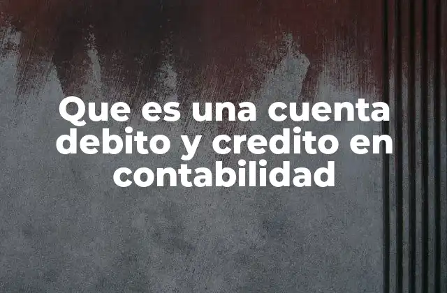Que es una Cuenta Debito y Credito en Contabilidad