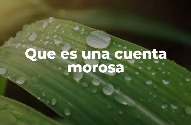 Que es una Cuenta Morosa