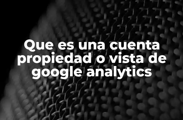 La estructura jerárquica de Google Analytics