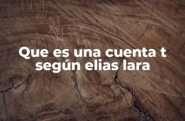 Que es una Cuenta T según Elias Lara