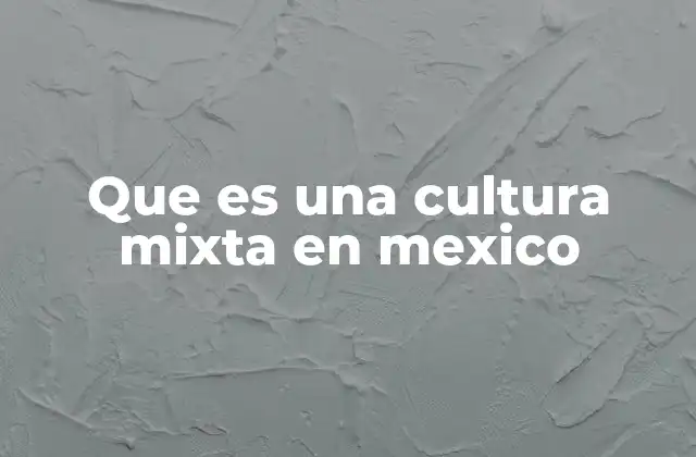 Que es una Cultura Mixta en Mexico