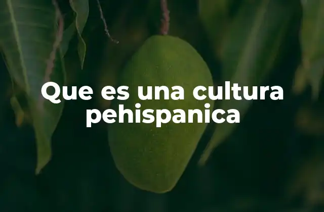 Que es una Cultura Pehispanica