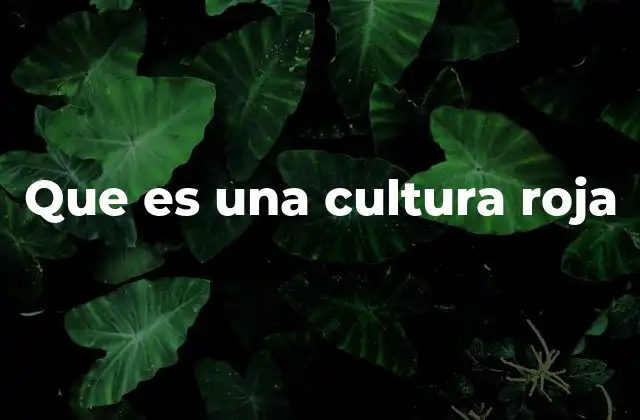 Que es una Cultura Roja