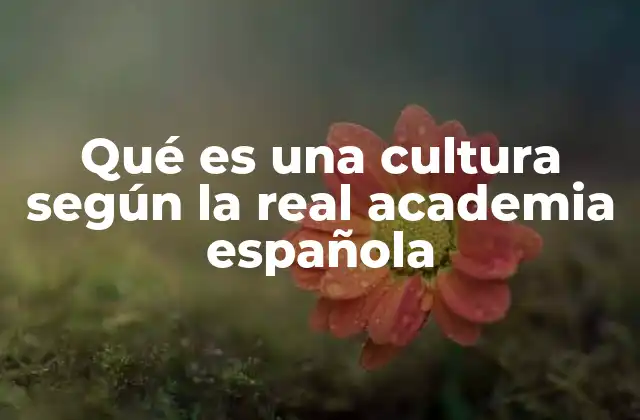 Qué es una Cultura según la Real Academia Española