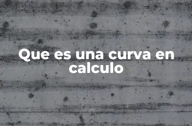 Que es una Curva en Calculo