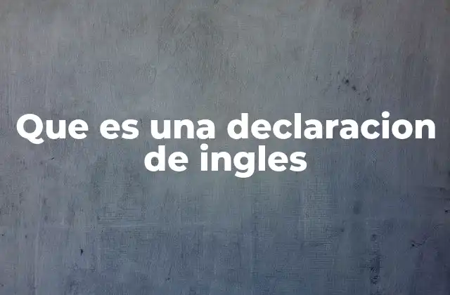 Que es una Declaracion de Ingles