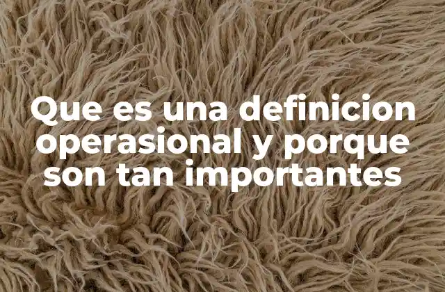Que es una Definicion Operasional y Porque Son Tan Importantes