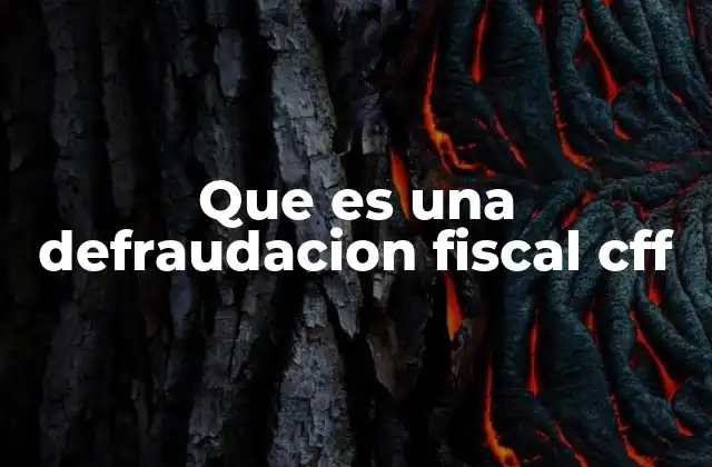 Que es una Defraudacion Fiscal Cff
