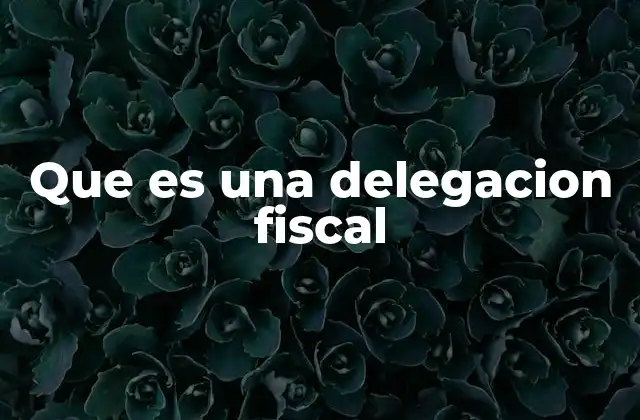 Que es una Delegacion Fiscal
