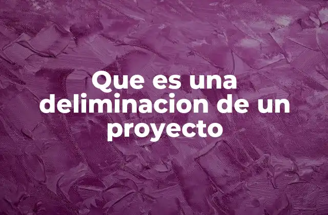 Que es una Deliminacion de un Proyecto