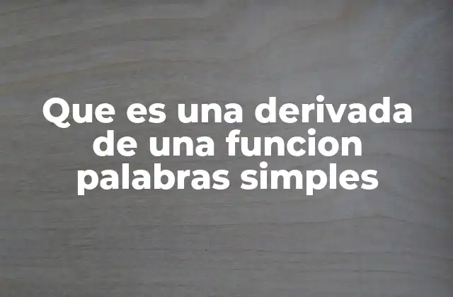 Que es una Derivada de una Funcion Palabras Simples 2 Cómo entender el concepto de derivada sin fórmulas complejas