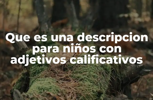 Que es una Descripcion para Niños con Adjetivos Calificativos