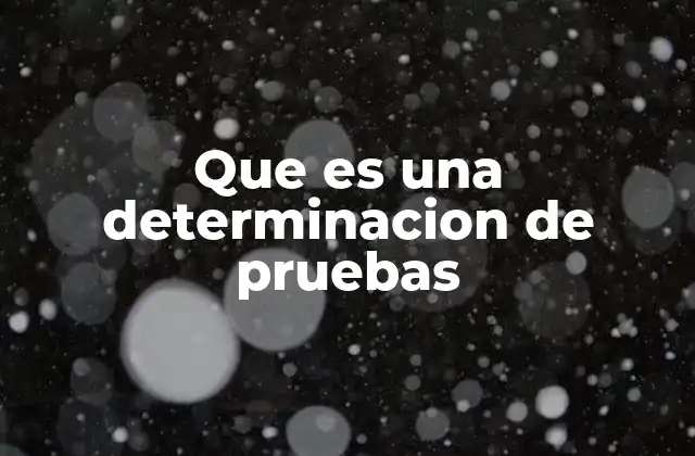 Que es una Determinacion de Pruebas