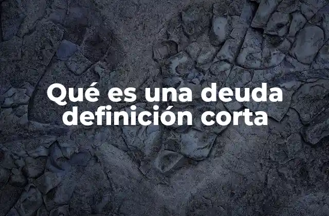 Qué es una Deuda Definición Corta