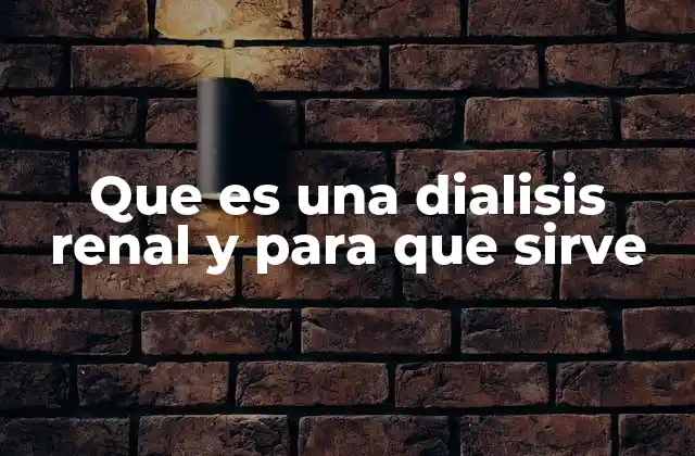 Que es una Dialisis Renal y para que Sirve