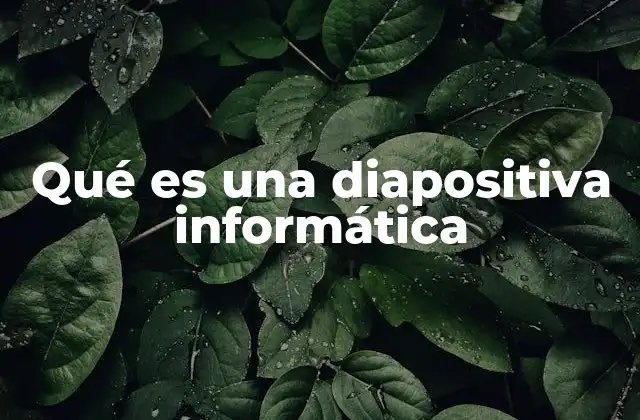 Qué es una Diapositiva Informática