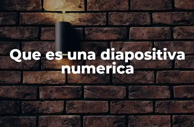 Que es una Diapositiva Numerica