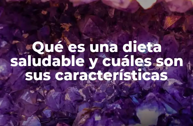 Qué es una Dieta Saludable y Cuáles Son Sus Características