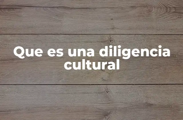 Que es una Diligencia Cultural