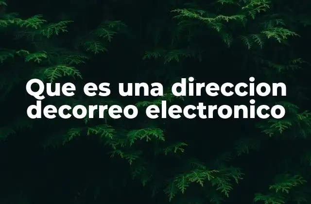Que es una Direccion Decorreo Electronico