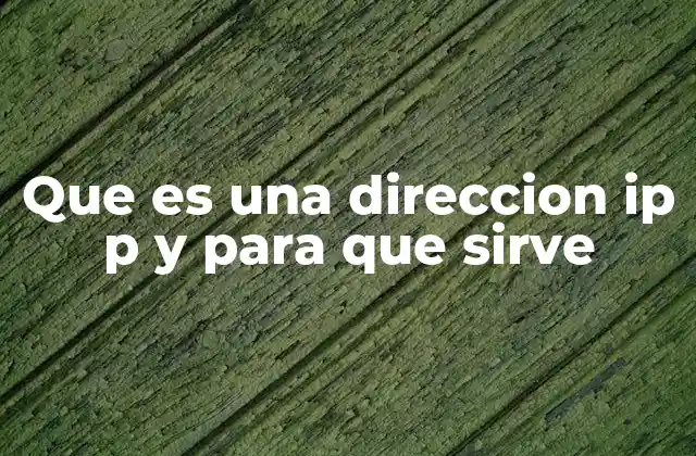 Que es una Direccion Ip P y para que Sirve