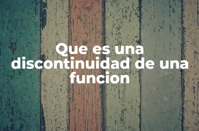 Que es una Discontinuidad de una Funcion