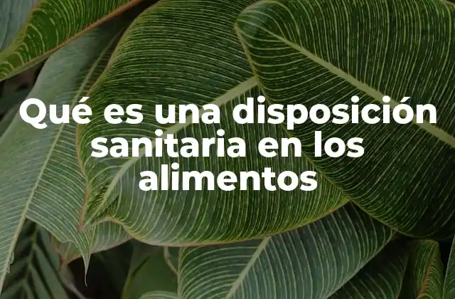 Qué es una Disposición Sanitaria en los Alimentos