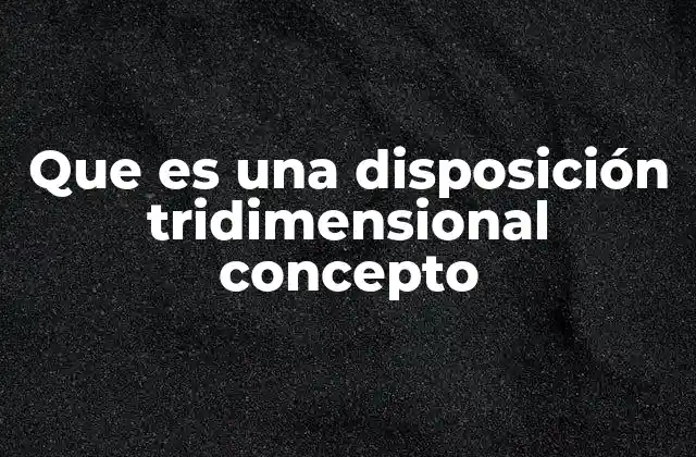 Que es una Disposición Tridimensional Concepto