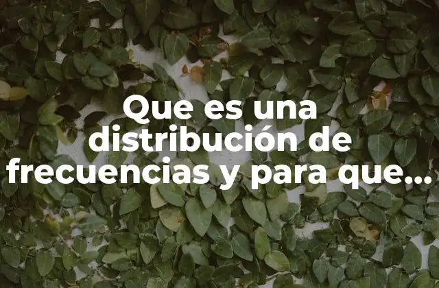 Cómo se construye una distribución de frecuencias