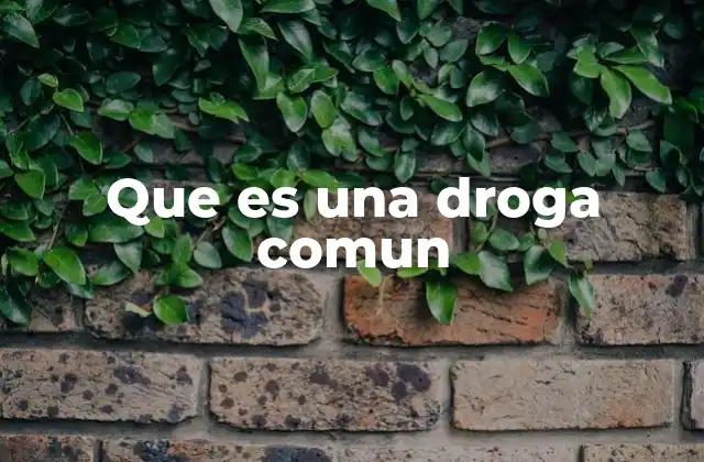 Que es una Droga Comun