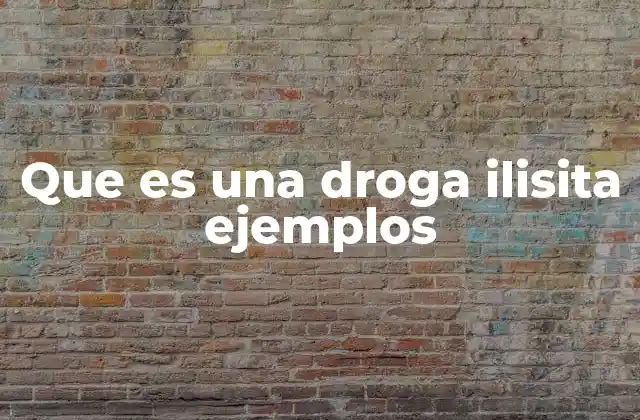 Que es una Droga Ilisita Ejemplos