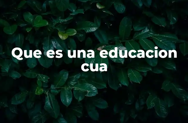 Que es una Educacion Cua