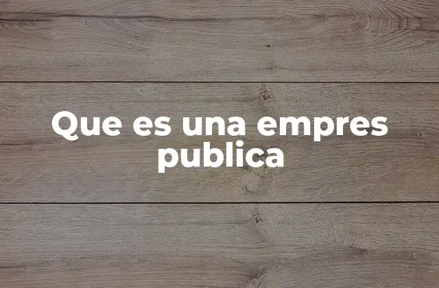 Que es una Empres Publica
