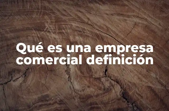 Qué es una Empresa Comercial Definición