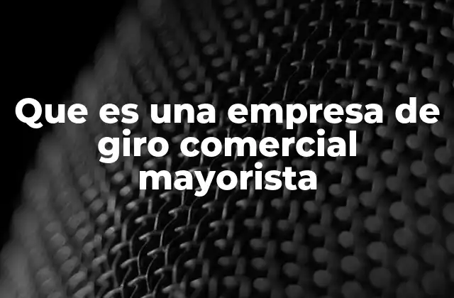 Que es una Empresa de Giro Comercial Mayorista 2 El rol de las empresas mayoristas en la economía