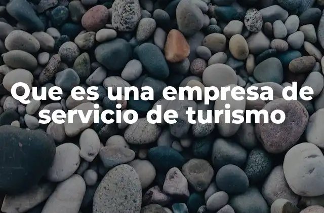 Que es una Empresa de Servicio de Turismo