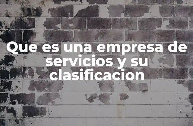 Que es una Empresa de Servicios y Su Clasificacion