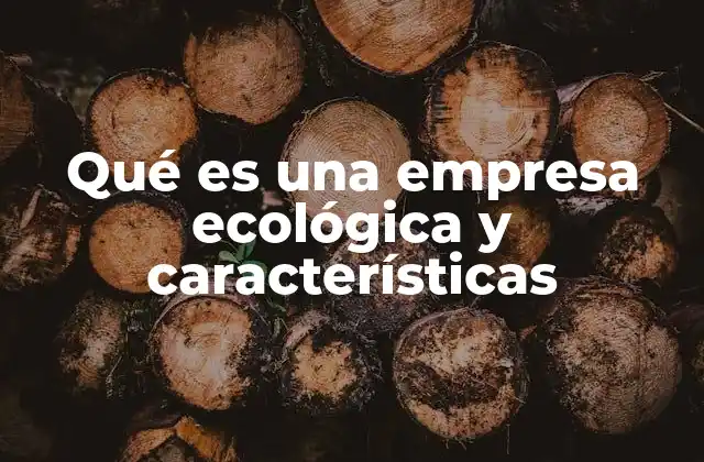 Qué es una Empresa Ecológica y Características