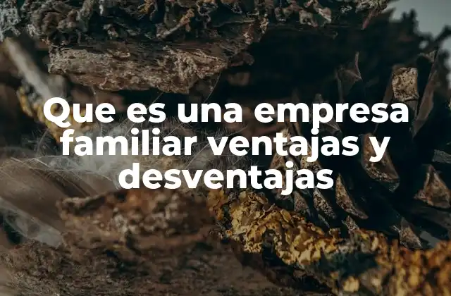 Que es una Empresa Familiar Ventajas y Desventajas