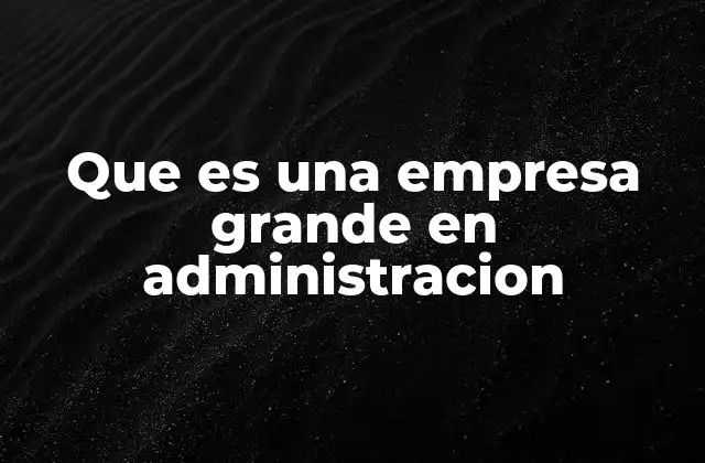 Que es una Empresa Grande en Administracion