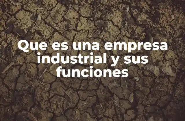 Que es una Empresa Industrial y Sus Funciones