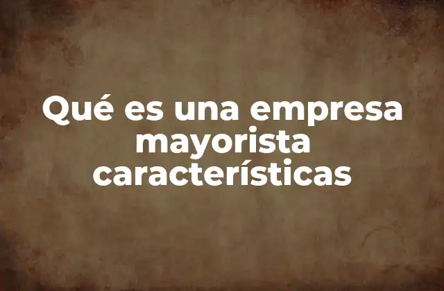 Funcionamiento de las empresas mayoristas