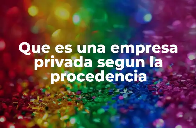 Que es una Empresa Privada Segun la Procedencia